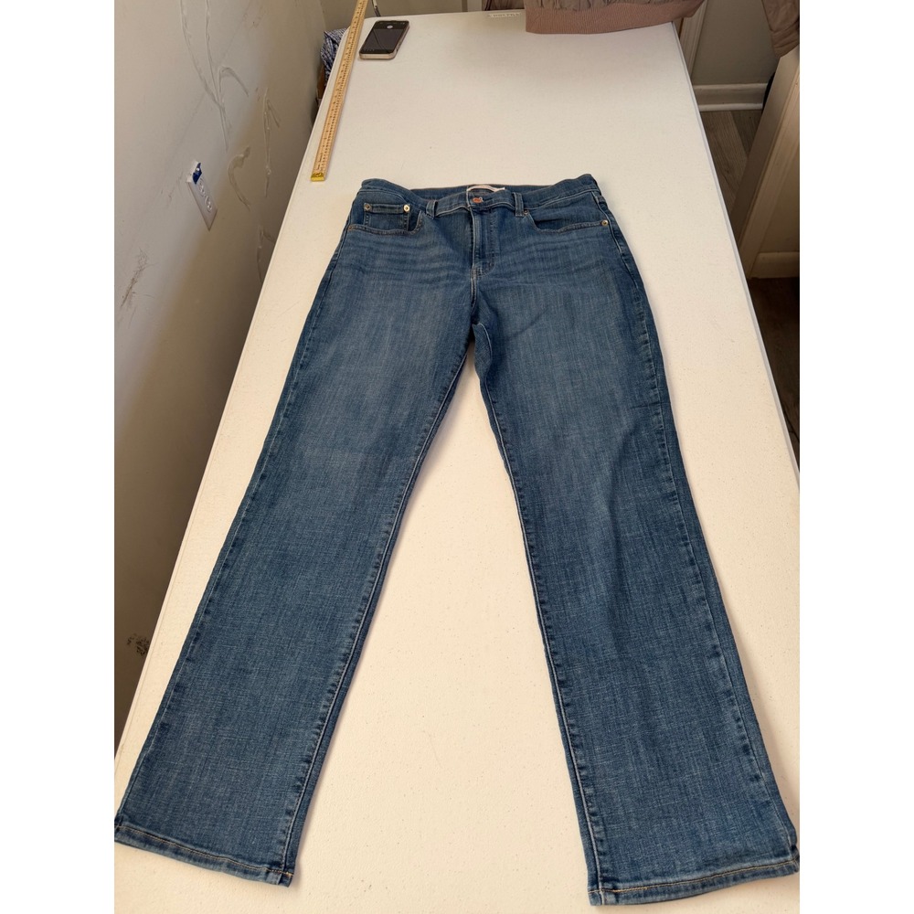 Levis 724 High Rise Straight Jeans Medium Wash Blue Denim Womens Size‎ 32